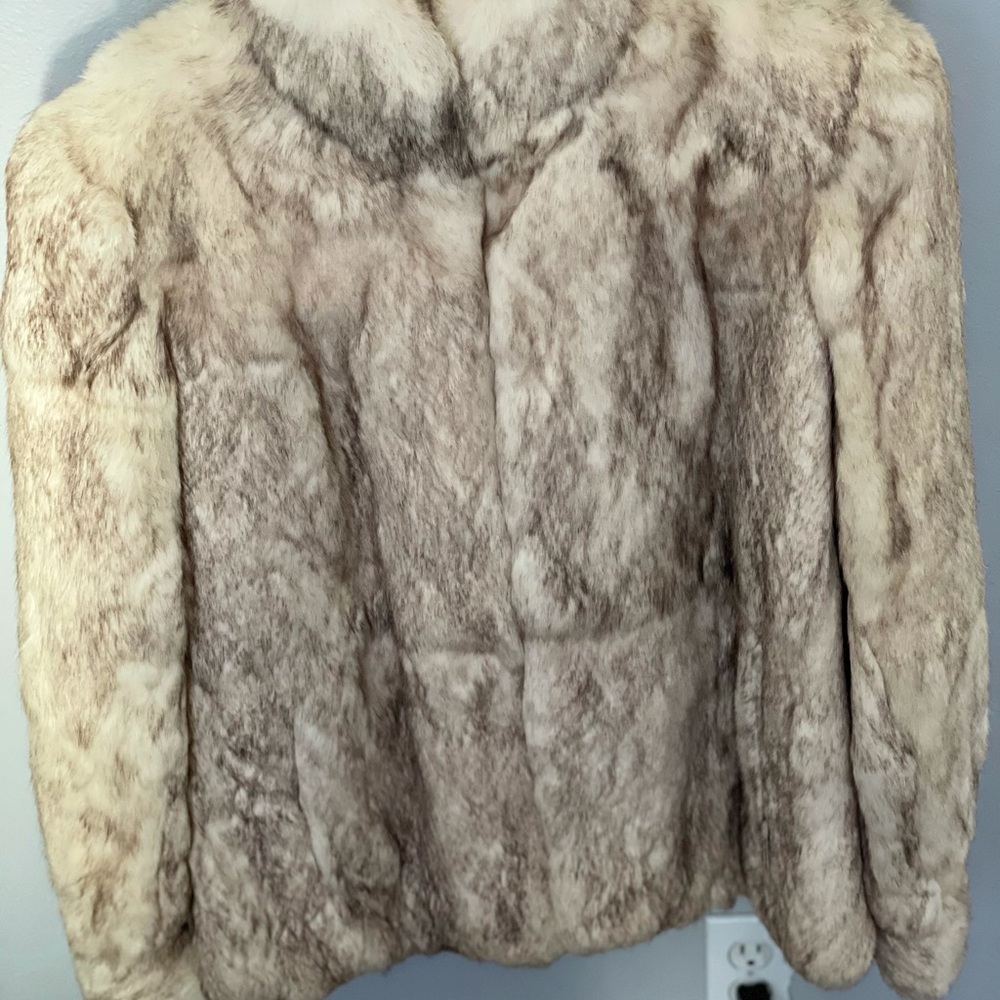 Authentic mink rabbit fur coat